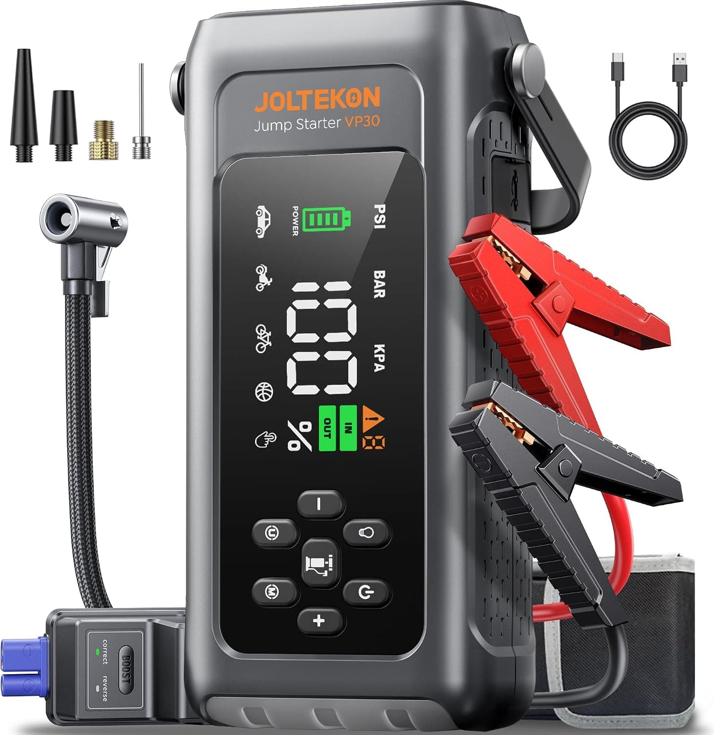 JOLTEKON Jump Starter with Compressor, 4500A
