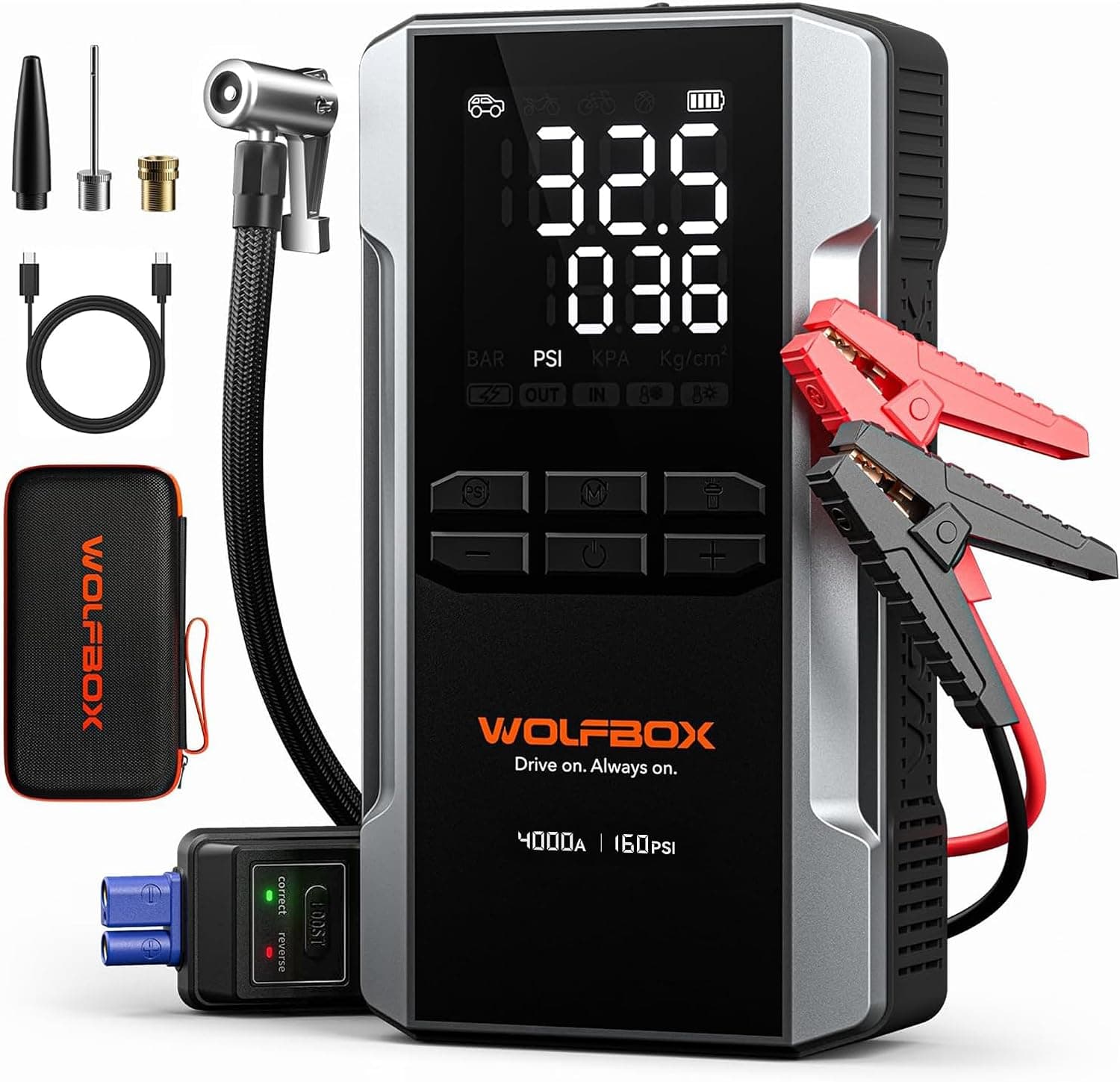 WOLFBOX MV24A with Compressor, 4000A