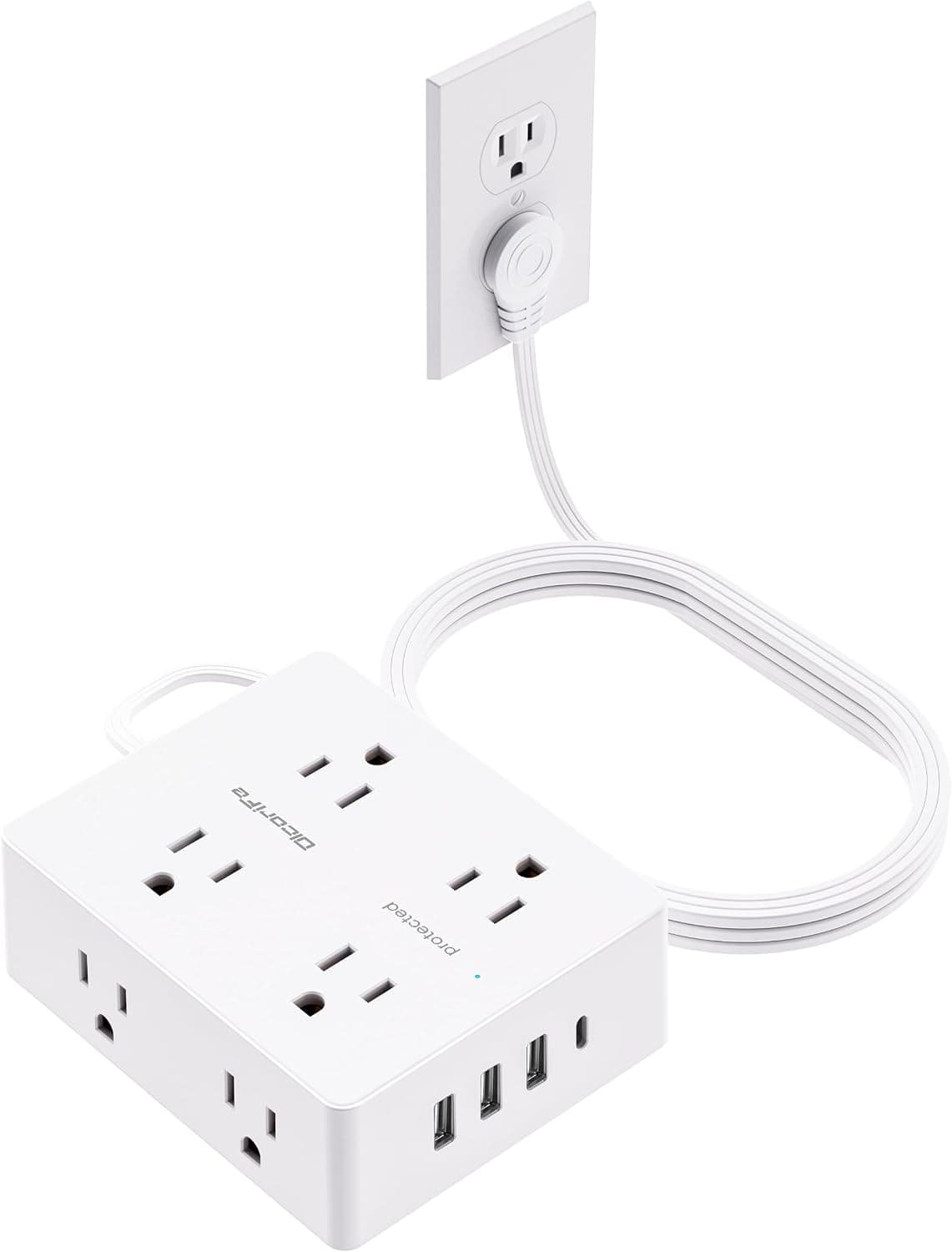 Olcorife Power Strip, 8 outlets, 10 ft