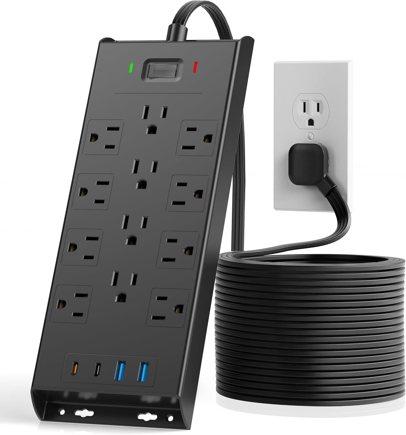 LeZone Power Strip, 12 AC, 10 ft, 4800 J