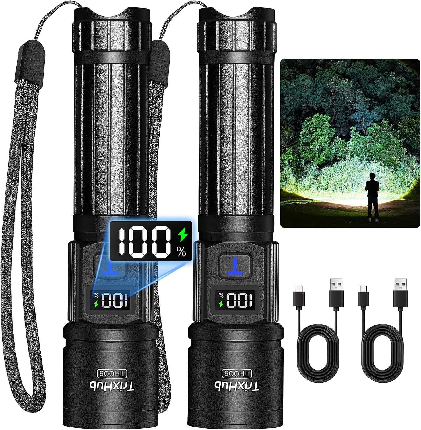 Rechargeable Flashlights, 2-pack